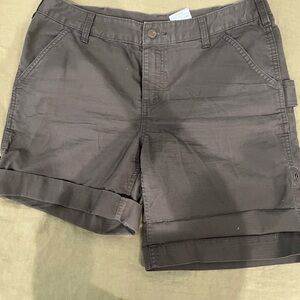 Carhartt. Brown Cargo Shorts with Mid-Length Cut and Belt Loops